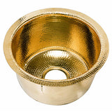 Nantucket Sinks - 15-Inch Hand Hammered Round Brass Bar Sink - Polished