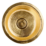15-Inch Hand Hammered Round Brass Bar Sink