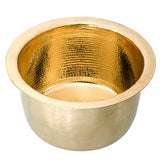 15-Inch Hand Hammered Round Brass Bar Sink