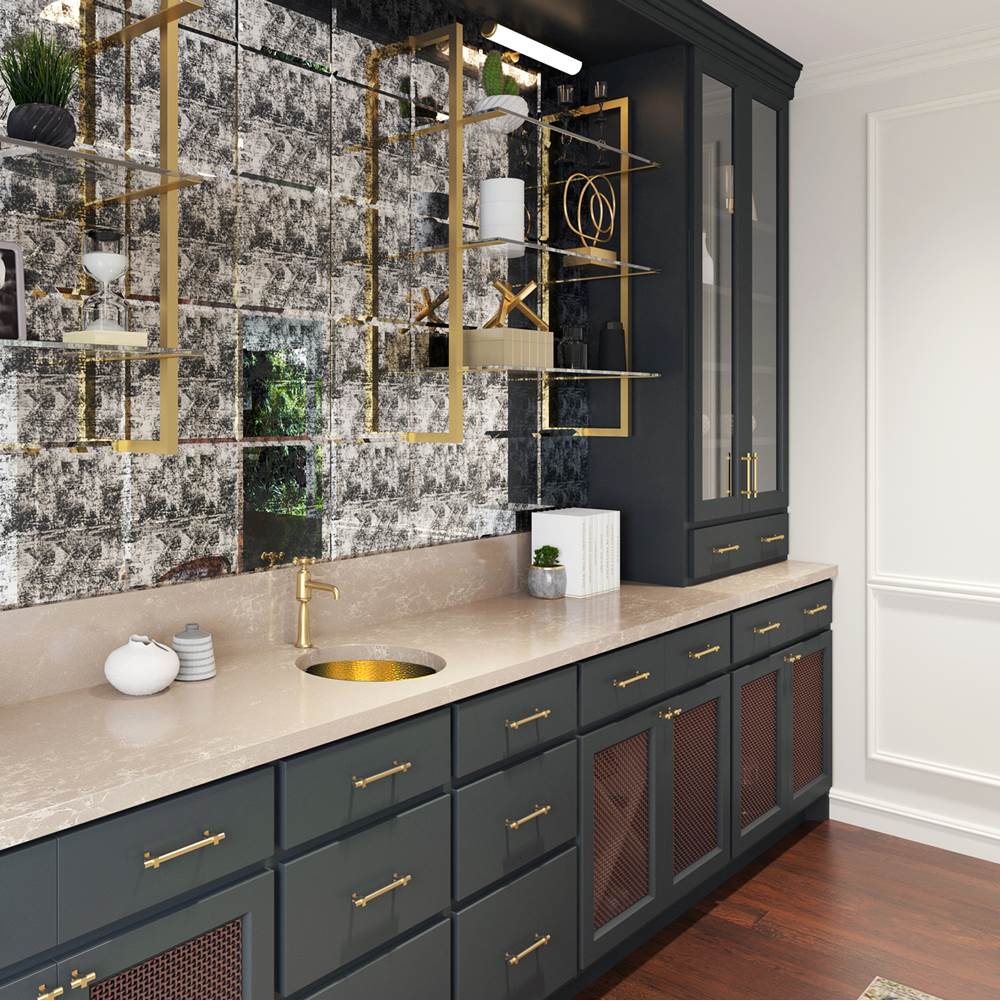 15-Inch Hand Hammered Round Brass Bar Sink