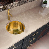 15-Inch Hand Hammered Round Brass Bar Sink