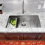 32 Inch Professional Prep Station Small Radius Undermount Stainless Kitchen Sink with Accessories