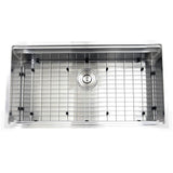 16 Gauge 304 Stainless Small Radius Rectangle Undermount Sink With Specially Designed Ledges. Includes Bottom Grid, Colander and RUM center drain
