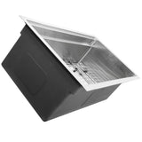 16 Gauge 304 Stainless Small Radius Rectangle Undermount Sink With Specially Designed Ledges. Includes Bottom Grid, Colander and RUM center drain