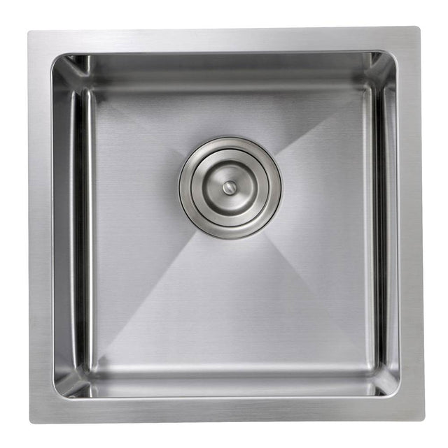 Nantucket Sinks - 15 Inch Pro Series Square Undermount Small Radius Stainless Steel Bar/Prep Sink - satin