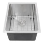 Nantucket Sinks - 15 Inch Pro Series Rectangle Undermount Small Radius Stainless Steel Bar/Prep Sink - satin