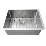 SR2318 - Pro Series Rectangle Single Bowl Undermount Small Radius Corners Stainless Steel Kitchen Sink