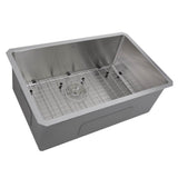 Pro Series Rectangle Single Bowl Undermount Small Radius Corners Stainless Steel Kitchen Sink, 16 Gauge