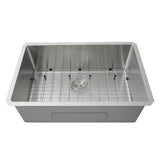 Pro Series Rectangle Single Bowl Undermount Small Radius Corners Stainless Steel Kitchen Sink, 16 Gauge
