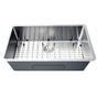 Nantucket Sinks - 32 Inch Pro Series Large Rectangle Single Bowl Undermount Small Radius Corners Stainless Steel Kitchen Sink - satin