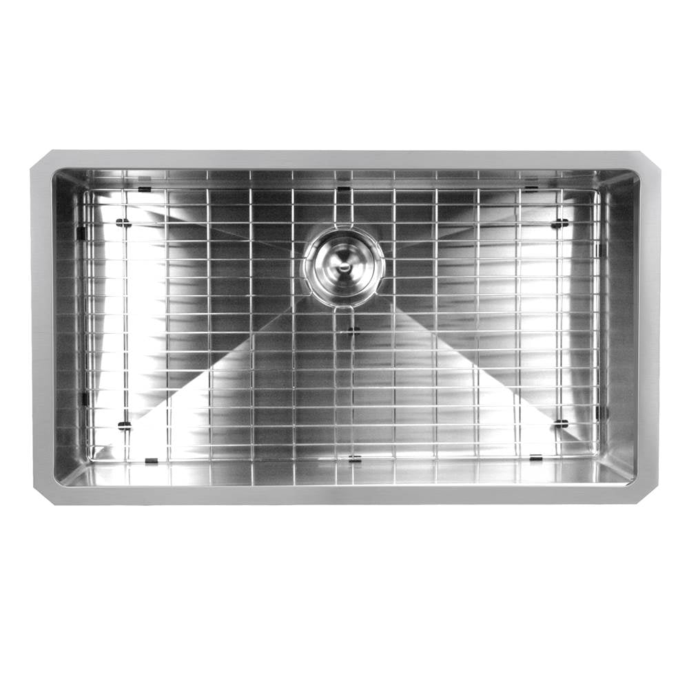 32 Inch Pro Series Large Rectangle Single Bowl Undermount Small Radius Corners Stainless Steel Kitchen Sink