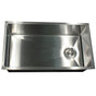 Nantucket Sinks - 32 Inch Large Rectangle Single Bowl Undermount Small Radius Corners Stainless Steel Reversible Kitchen Sink with Offset Drain - satin