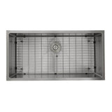 Nantucket Sinks - 36 Inch Pro Series Oversized Large Rectangle Single Bowl Undermount Small Radius Corners Stainless Steel Kitchen Sink. - satin