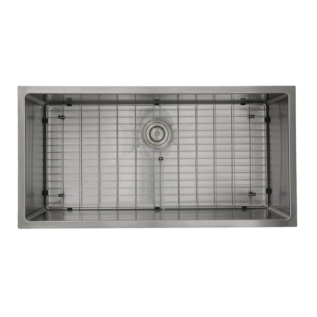 Nantucket Sinks - 36 Inch Pro Series Oversized Large Rectangle Single Bowl Undermount Small Radius Corners Stainless Steel Kitchen Sink. - satin