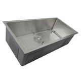 36 Inch Pro Series Oversized Large Rectangle Single Bowl Undermount Small Radius Corners Stainless Steel Kitchen Sink.
