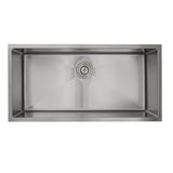 36 Inch Pro Series Oversized Large Rectangle Single Bowl Undermount Small Radius Corners Stainless Steel Kitchen Sink.
