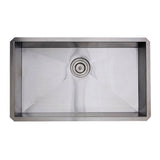 Nantucket Sinks - 30-inch Single Bowl Zero Radius ADA Stainless Steel Kitchen Sink - satin