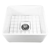 Nantucket Sinks - 20 Inch Fireclay Farmhouse Kitchen Sink - Glazed White