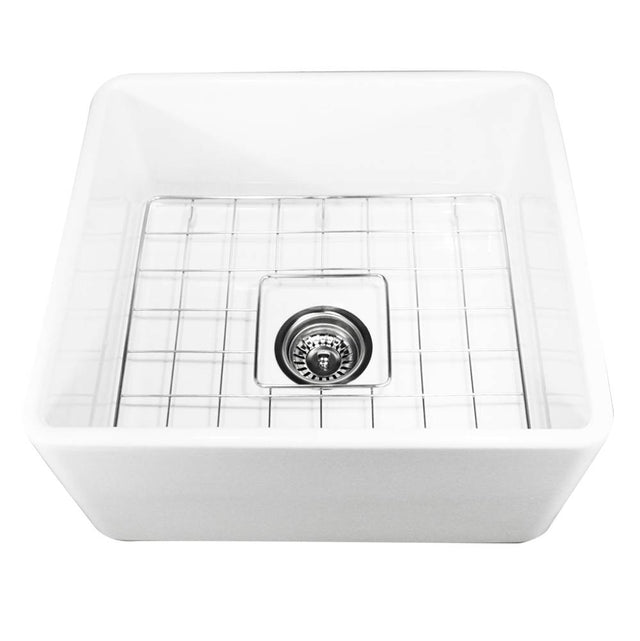 Nantucket Sinks - 20 Inch Fireclay Farmhouse Kitchen Sink - Glazed White