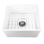 Nantucket Sinks - 20 Inch Fireclay Farmhouse Kitchen Sink - Glazed White
