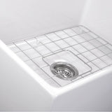 27 Inch Farmhouse Fireclay Sink with Drain and Grid