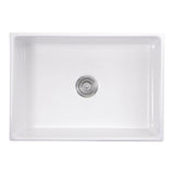 27 Inch Farmhouse Fireclay Sink with Drain and Grid