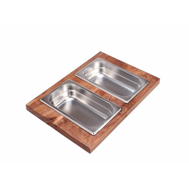 Nantucket Sinks - Prep Station 2 Piece Large Rectangle Condiment Server - Natural
