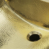 21 Inch Hand Hammered Brass Rectangle Undermount Bathroom Sink with Overflow