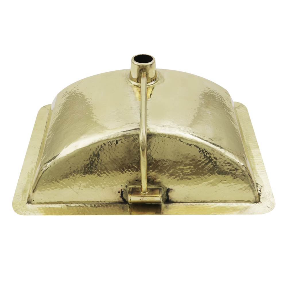 21 Inch Hand Hammered Brass Rectangle Undermount Bathroom Sink with Overflow