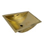 Nantucket Sinks - 23.5 Inch X 15.5 Inch Hand Hammered Brass Rectangle Undermount Bathroom Sink with Overflow - Brass