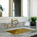 23.5 Inch X 15.5 Inch Hand Hammered Brass Rectangle Undermount Bathroom Sink with Overflow