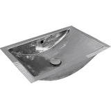 Nantucket Sinks - TRS Hand Hammered Stainless Steel Rectangle Undermount Bathroom Sink - Stainless Steel Silver