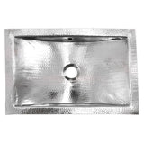 TRS Hand Hammered Stainless Steel Rectangle Undermount Bathroom Sink