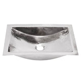 Nantucket Sinks - Hand Hammered Stainless Steel Rectangle Undermount Bathroom Sink - Glazed Silver