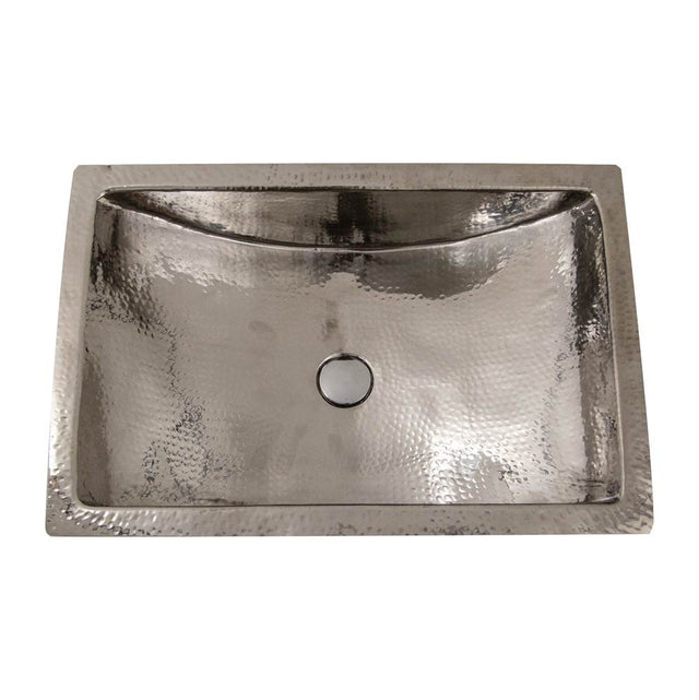 Nantucket Sinks - 23.75 Inch Hand Hammered Stainless Steel Bathroom Sink - Polished