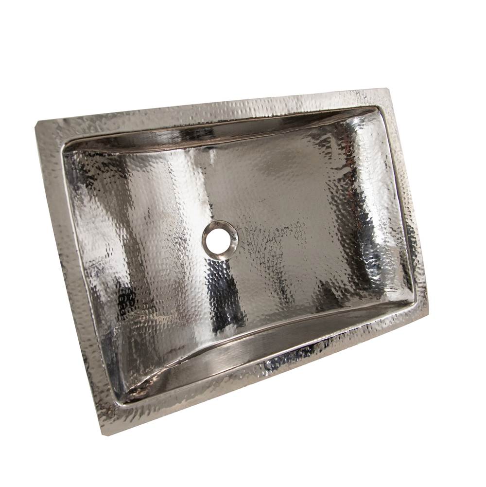 23.75 Inch Hand Hammered Stainless Steel Bathroom Sink