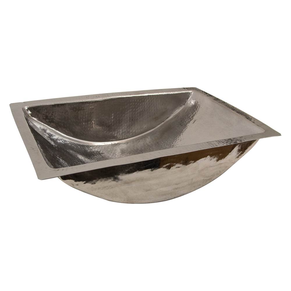 23.75 Inch Hand Hammered Stainless Steel Bathroom Sink