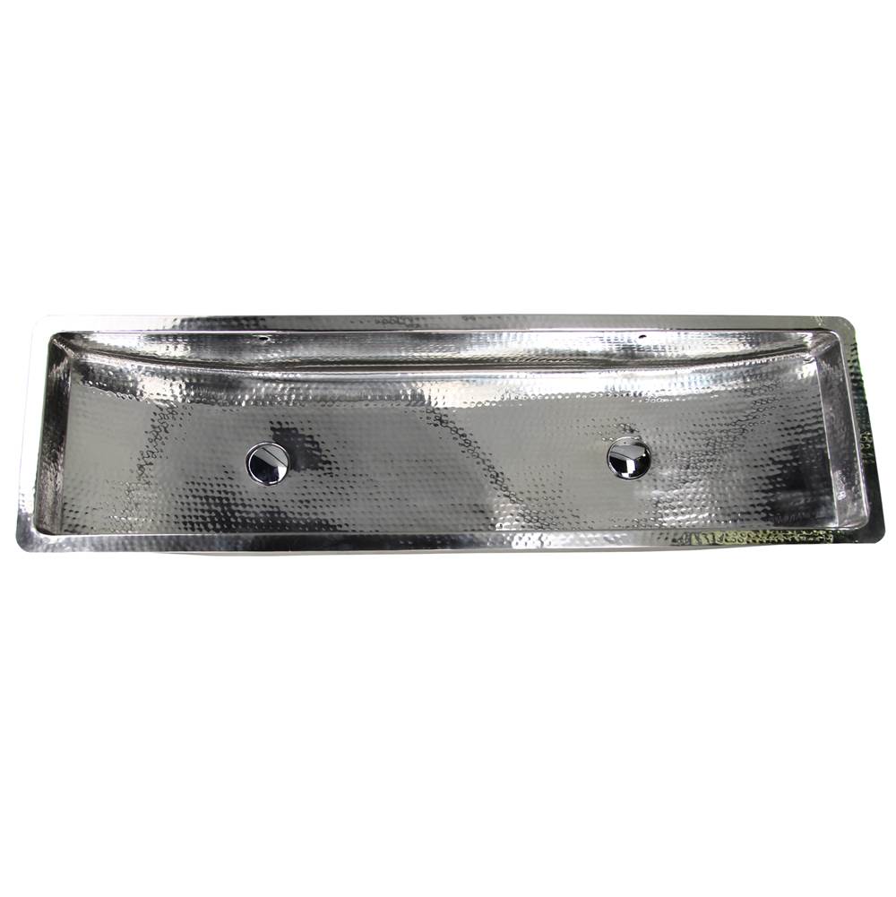 Nantucket Sinks - Stainless Steel Double Trough Undermount Bathroom Sink with Overflow - Stainless Steel Silver