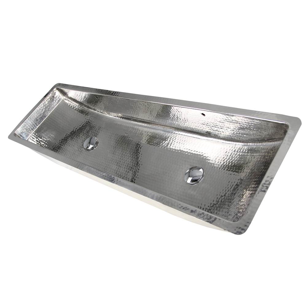 Stainless Steel Double Trough Undermount Bathroom Sink with Overflow