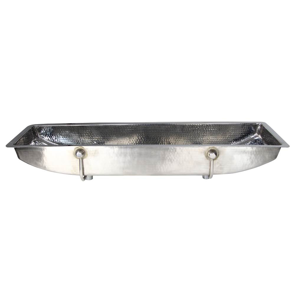 Stainless Steel Double Trough Undermount Bathroom Sink with Overflow