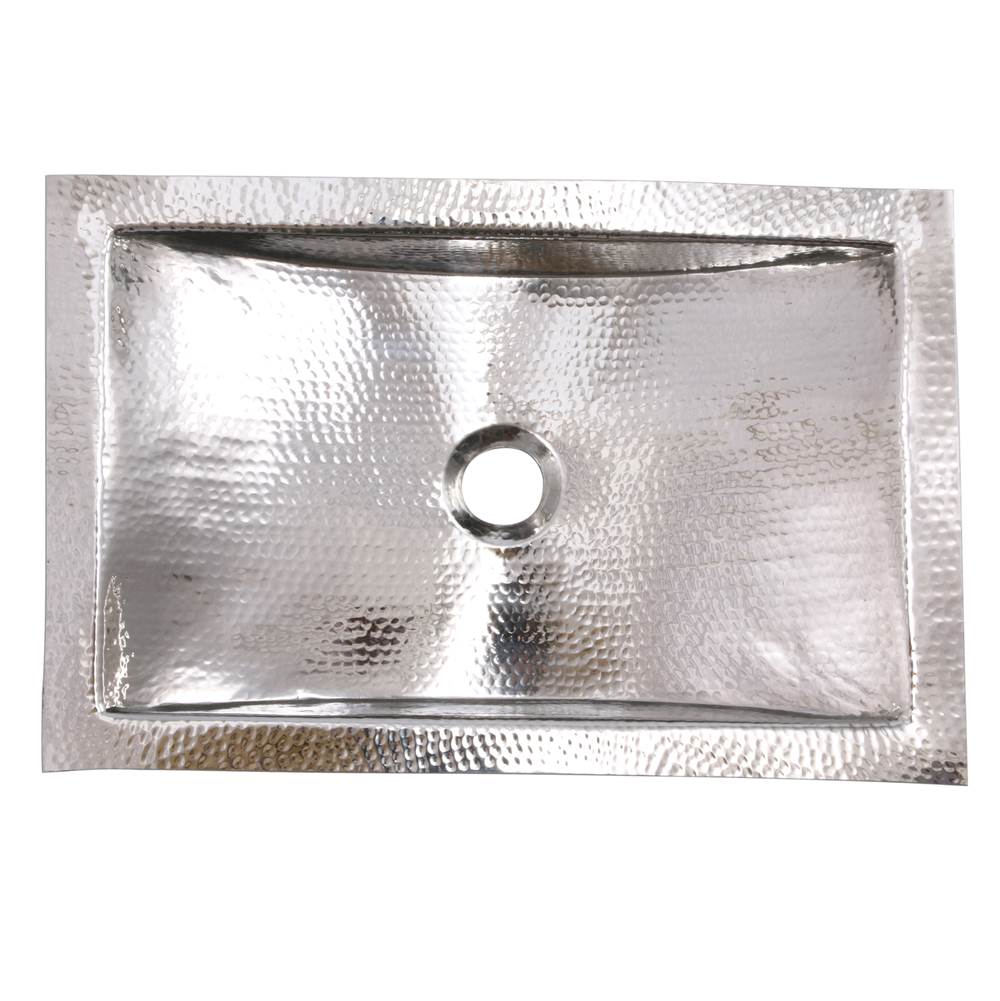 Hand Hammered Stainless Steel Rectangle Undermount Bathroom Sink