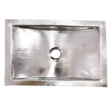 Hand Hammered Stainless Steel Rectangle Undermount Bathroom Sink