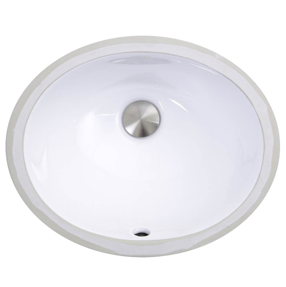 Nantucket Sinks - 13 Inch X 10 Inch Undermount Ceramic Sink In White - Glazed White