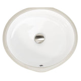Nantucket Sinks - Flat Bottom Oval Undermount Sink - White - 17'x 14' - Bowl depth 4.5' - Glazed White