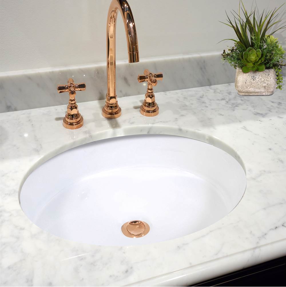 Flat Bottom Oval Undermount Sink - White - 17'x 14' - Bowl depth 4.5'