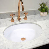 Flat Bottom Oval Undermount Sink - White - 17'x 14' - Bowl depth 4.5'
