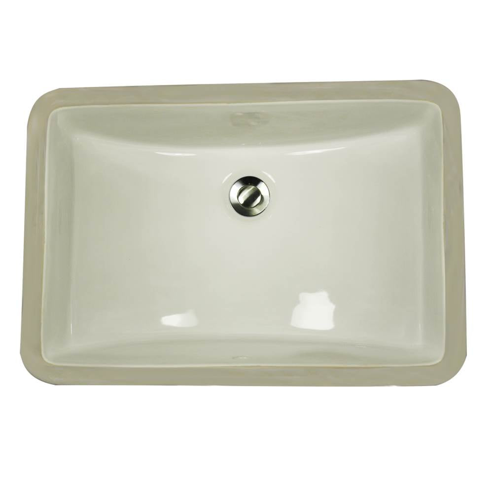 Nantucket Sinks - 18 Inch X 12 Inch Undermount Ceramic Sink In Bisque - Glazed Bisque