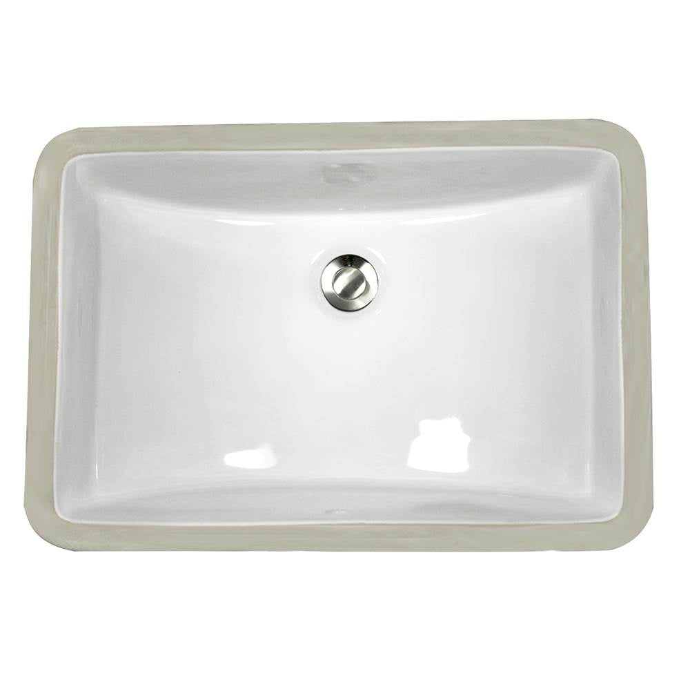 Nantucket Sinks - 18 Inch X 12 Inch Undermount Ceramic Sink In White - Glazed White