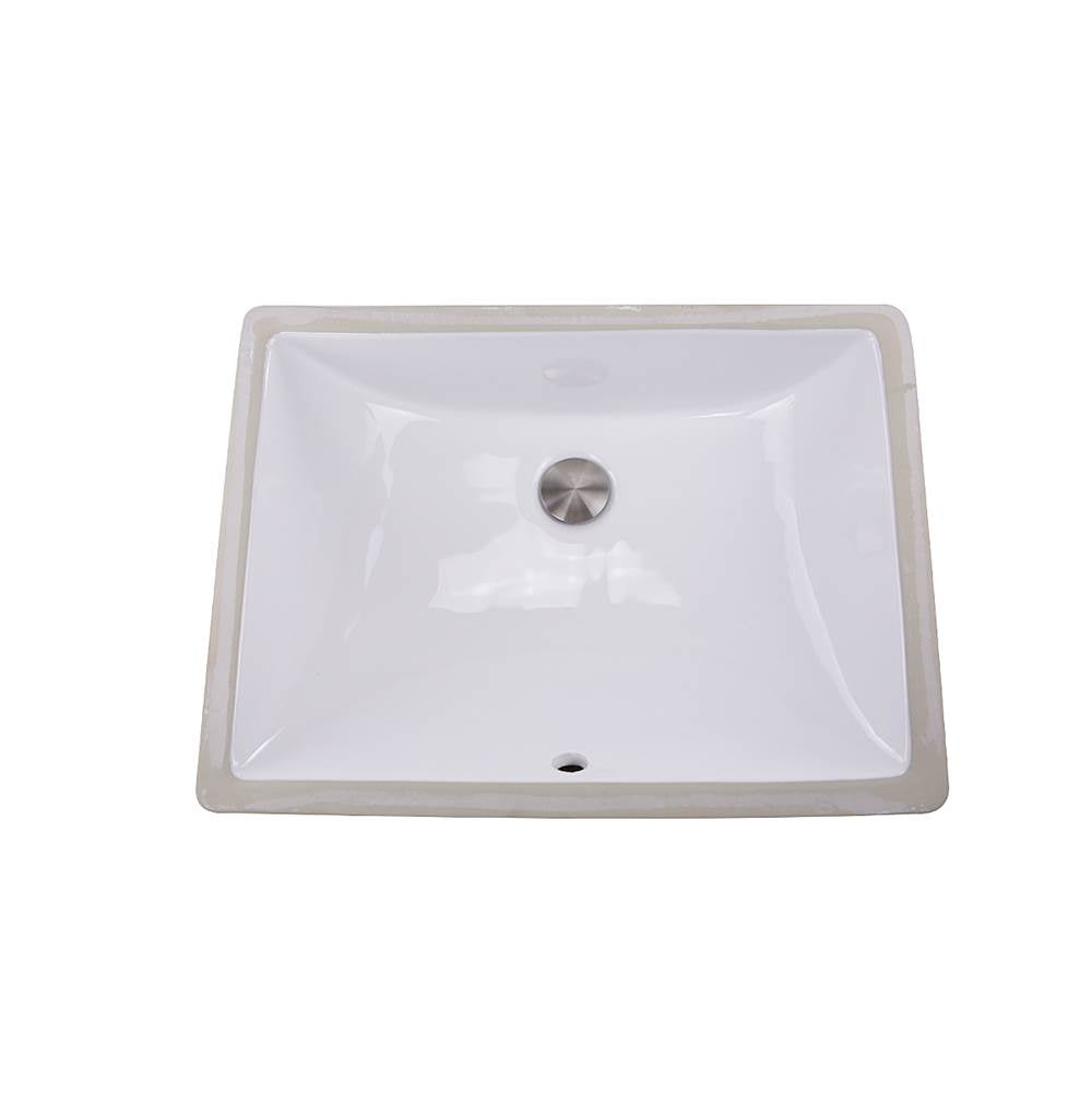 Nantucket Sinks - 18 Inch x 13 Inch Undermount Ceramic Sink In White - Porcelain Enamel Glaze White
