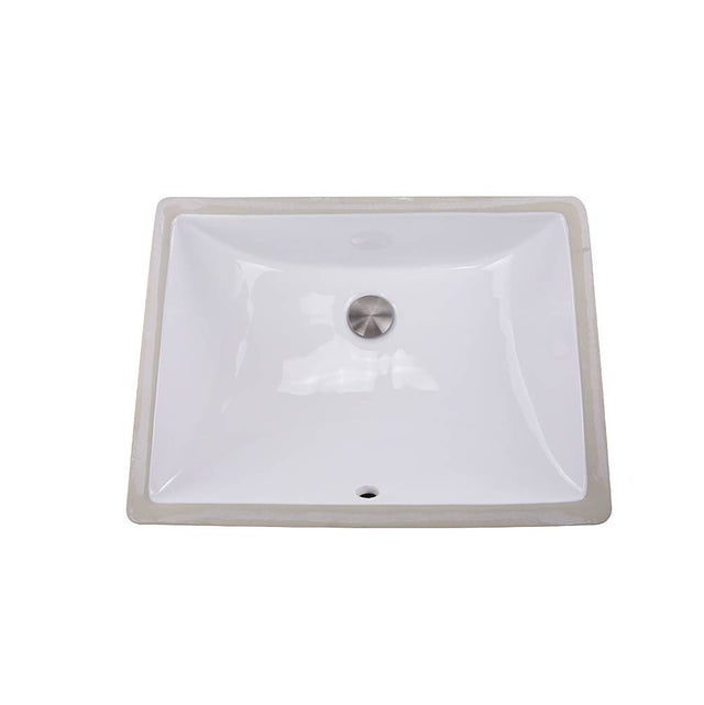 Nantucket Sinks - 18 Inch x 13 Inch Undermount Ceramic Sink In White - Porcelain Enamel Glaze White